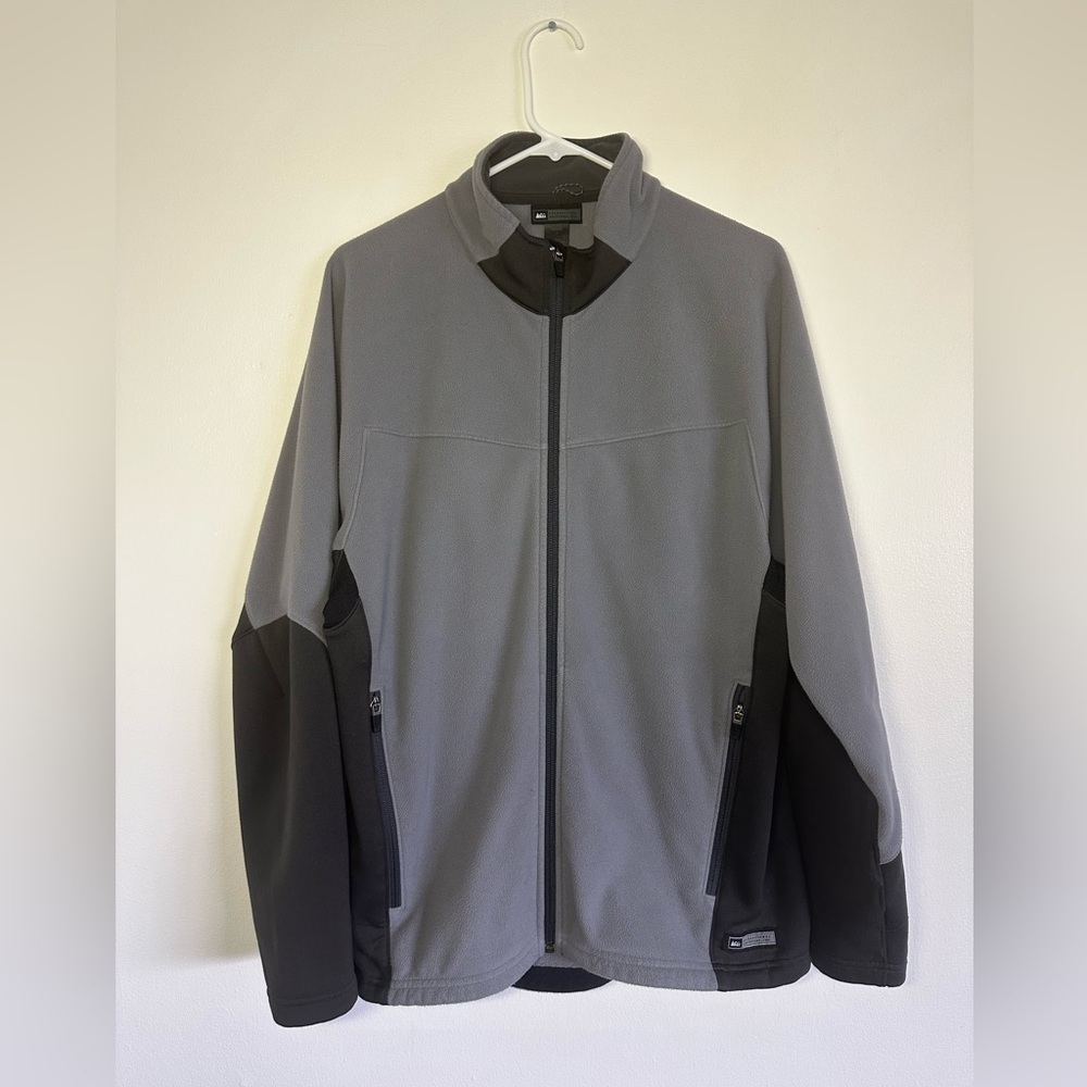 REI Full Zip Polartec Fleece Gray Size Large